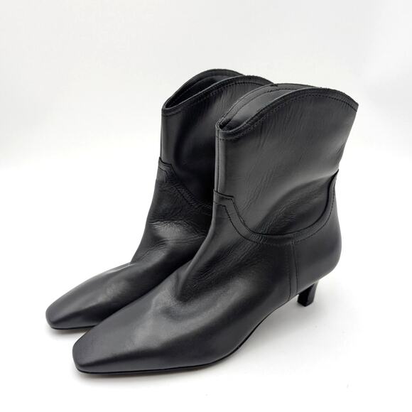 Nordstrom Atema Pull-On Kitten Heel Bootie Women's Black Size US6.5 EU37 - Picture 1 of 10